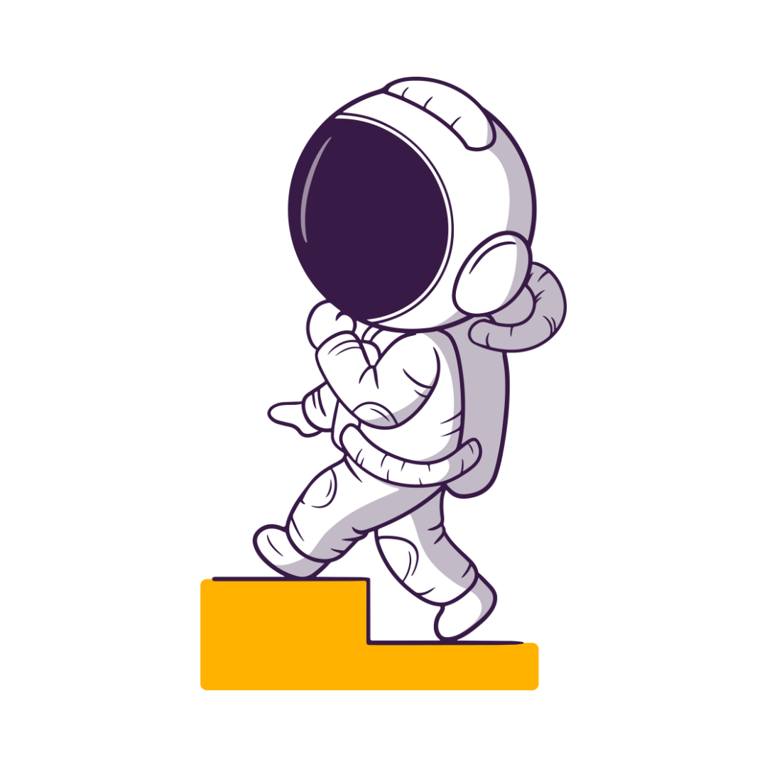 Astronaute LYRA qui monte un escalier